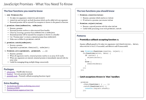 javascript async events callbacks promises and async await pdf